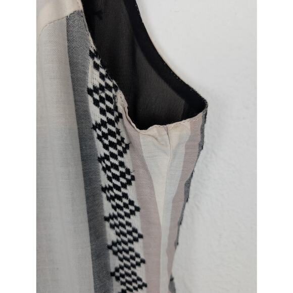The Odells Maxi Dress Esmera Striped Lagenlook Boho Monochrome Black Gray Size S - Picture 10 of 14